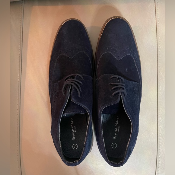 Bruno Marc Blue Suede Wingtips - Picture 7 of 7